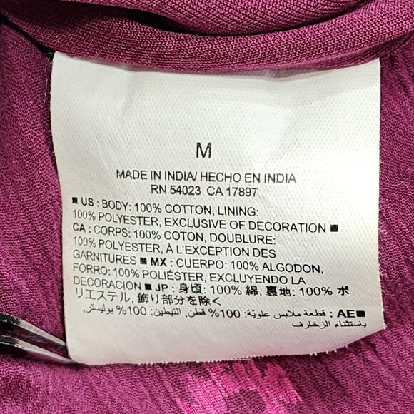 Old Navy Skirt Womens M Purple Plum & Get It Global Gauze Smocked Waist Pull On - Picture 4 of 9